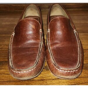 Johnston & Murphy J&M Mens Brown Pebbled Leather Driving Loafers 25-1696 11M